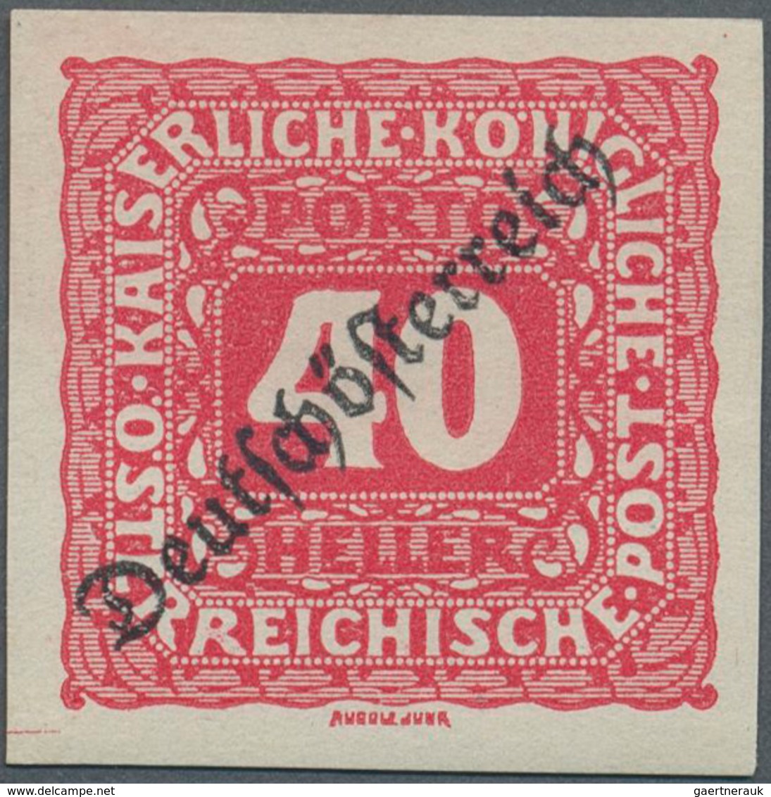 Österreich - Portomarken: 1919, Aufdrucke "Deutschösterreich", 5 H., 10 H., 20 H. Und 40 H., Vier We - Postage Due