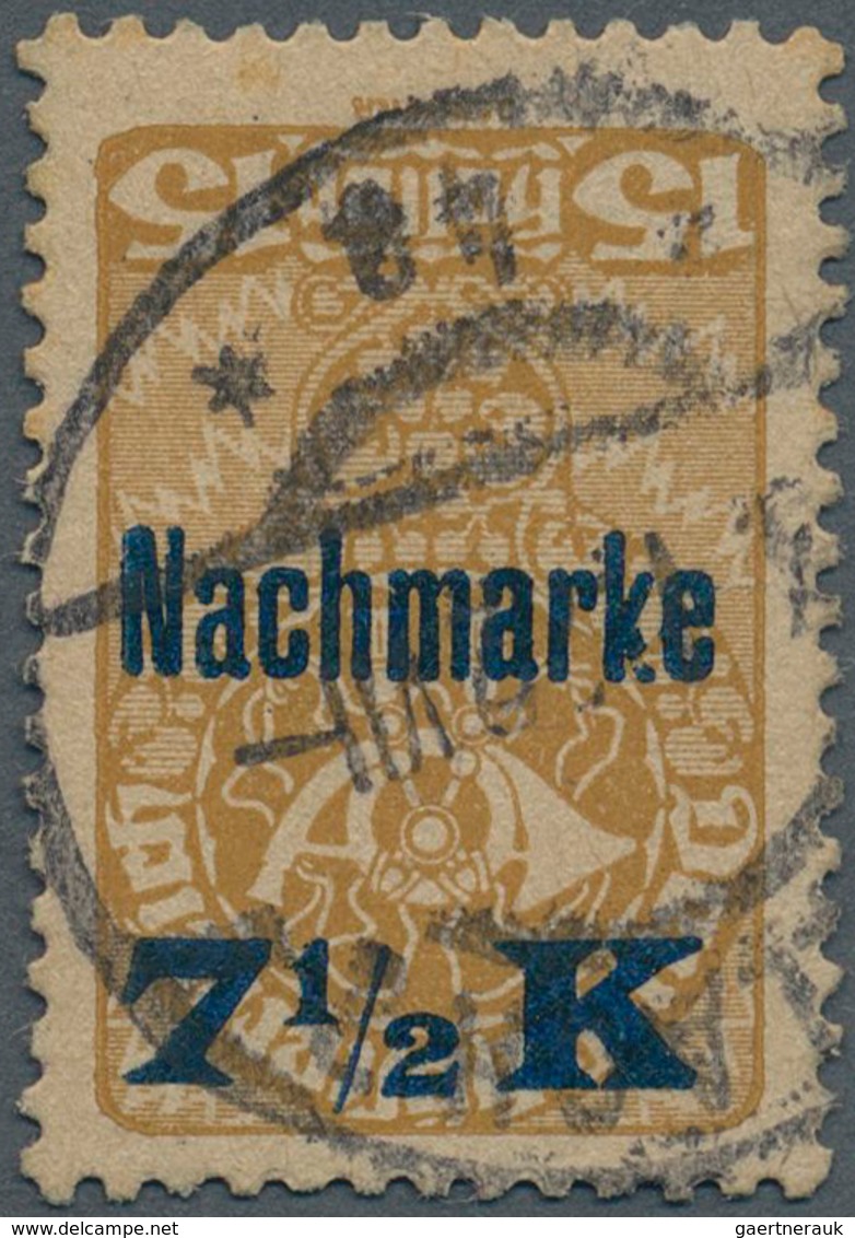 Österreich - Portomarken: 1921, 7½ Kr. Auf 15 H. Dunkelocker Mit Kopfstehendem Aufdruck, Sauber Und - Portomarken