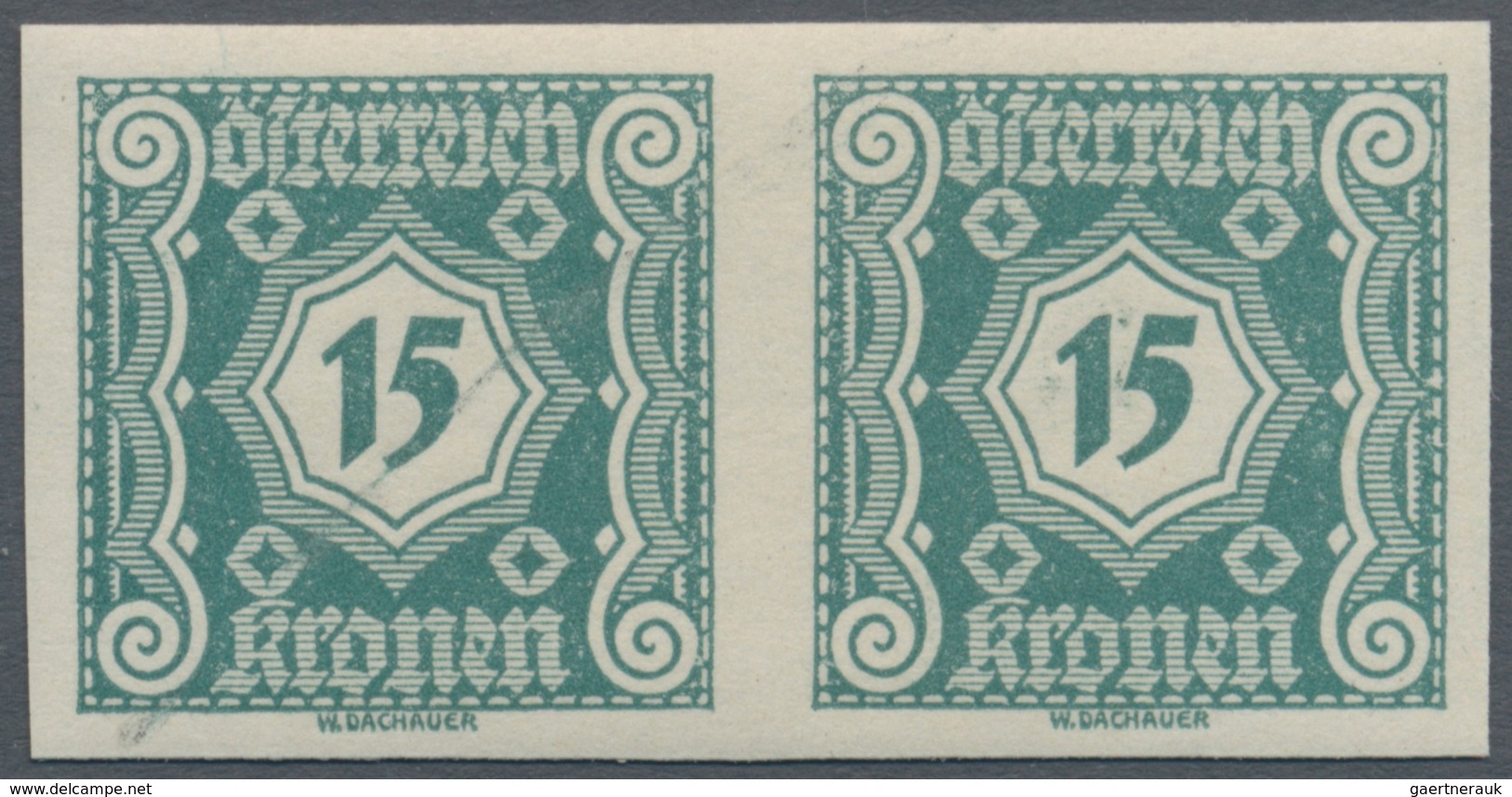 Österreich - Portomarken: 1922, Ziffern, Komplette Serie Von 15 Werten In Ungezähnten Waagerechten P - Portomarken