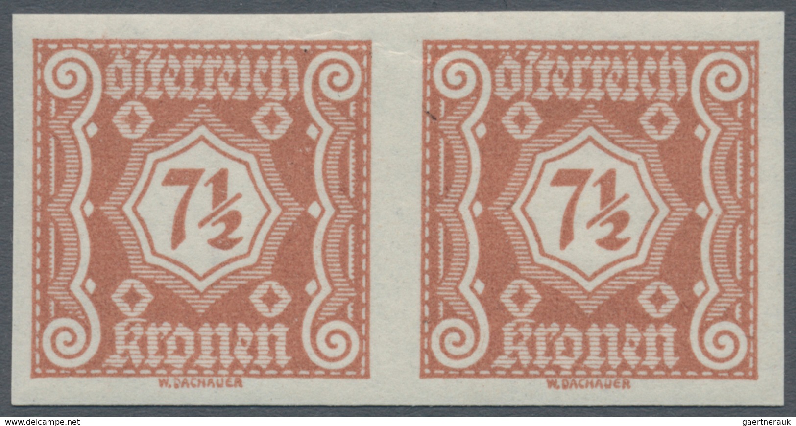 Österreich - Portomarken: 1922, Ziffern, Komplette Serie Von 15 Werten In Ungezähnten Waagerechten P - Portomarken