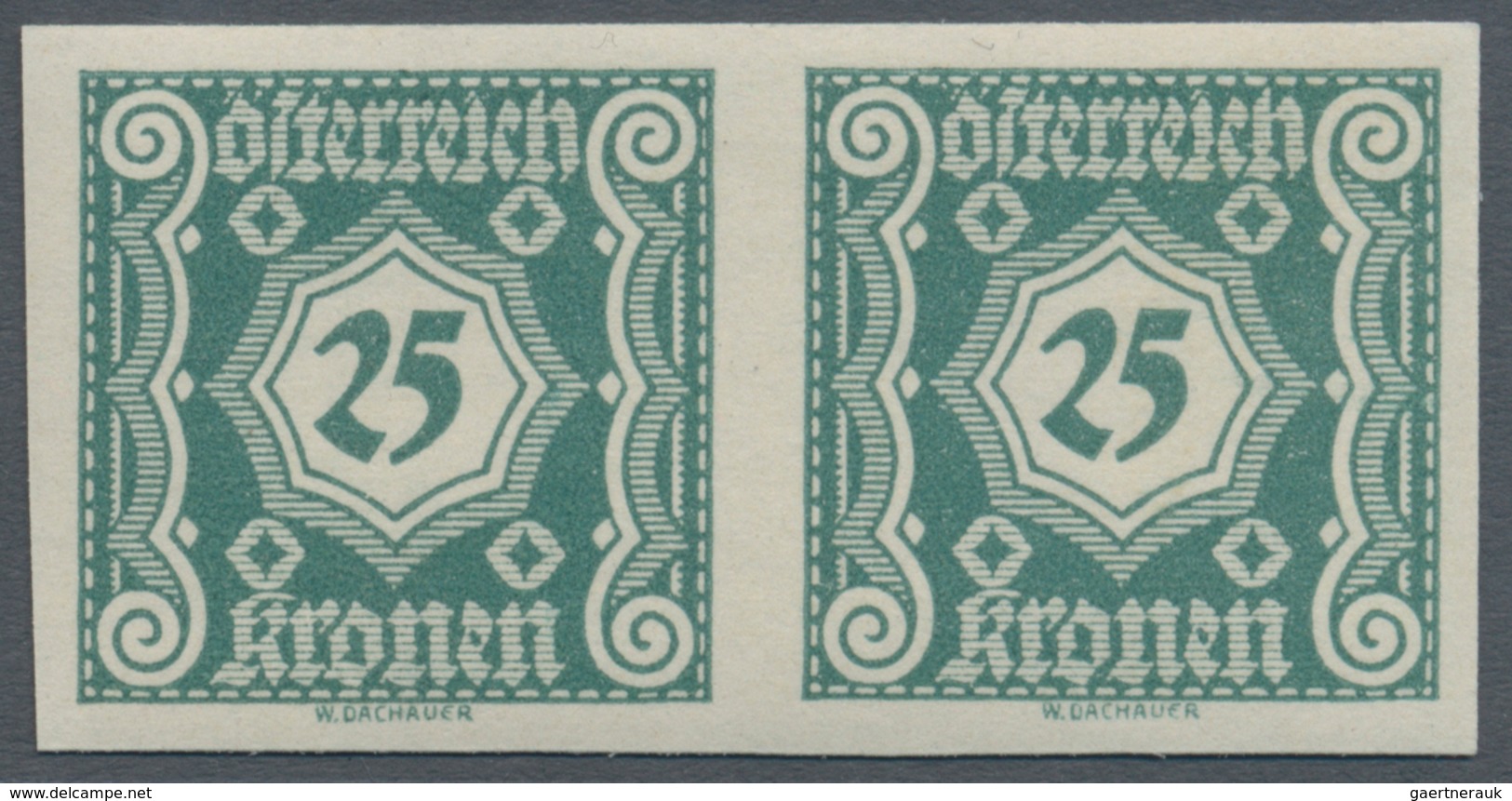 Österreich - Portomarken: 1922, Ziffern, komplette Serie von 15 Werten in ungezähnten waagerechten P