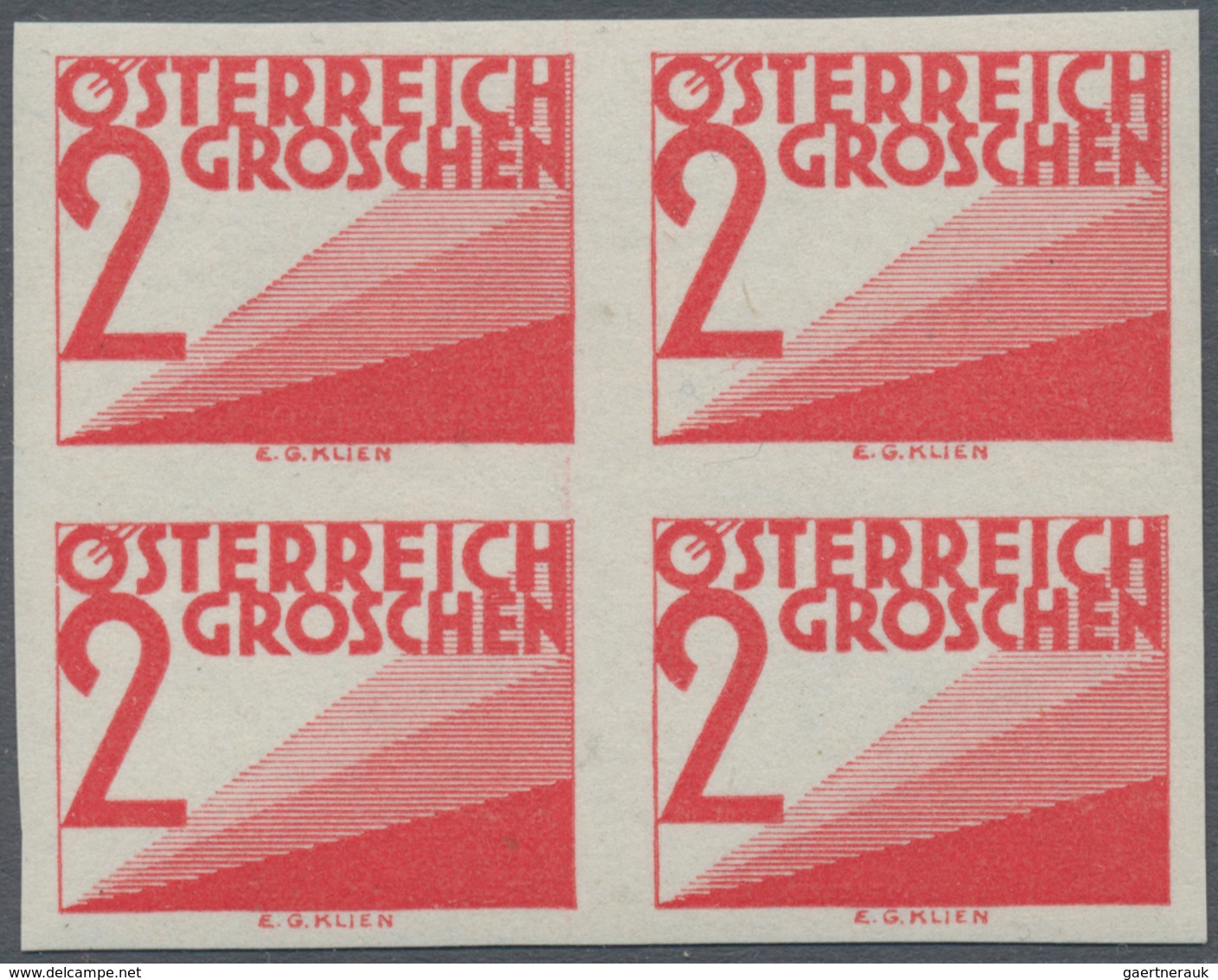 Österreich - Portomarken: 1925, Ziffern 1 Gr. bis 60 Gr., 13 Werte je in ungezähnten 4er-Blocks, pos