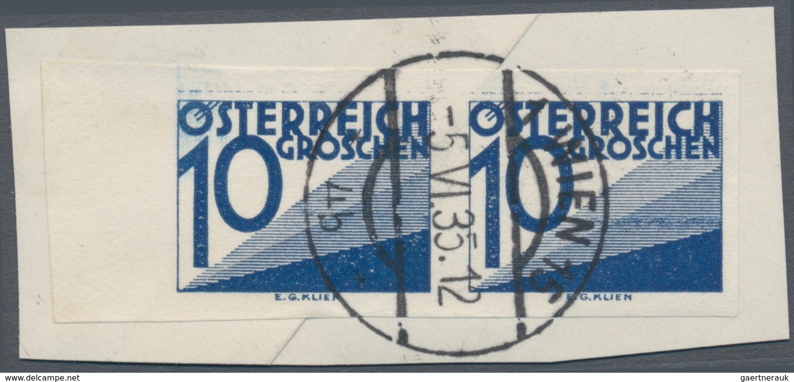 Österreich - Portomarken: 1925/1934, Ziffern 5 Gr. Bis 2 Sch., Zehn Werte Je In Ungezähnten Paaren, - Postage Due