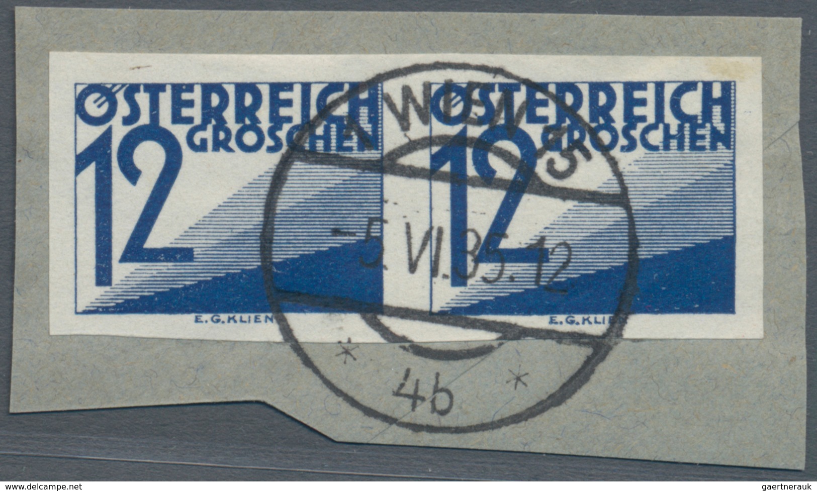 Österreich - Portomarken: 1925/1934, Ziffern 5 Gr. Bis 2 Sch., Zehn Werte Je In Ungezähnten Paaren, - Portomarken