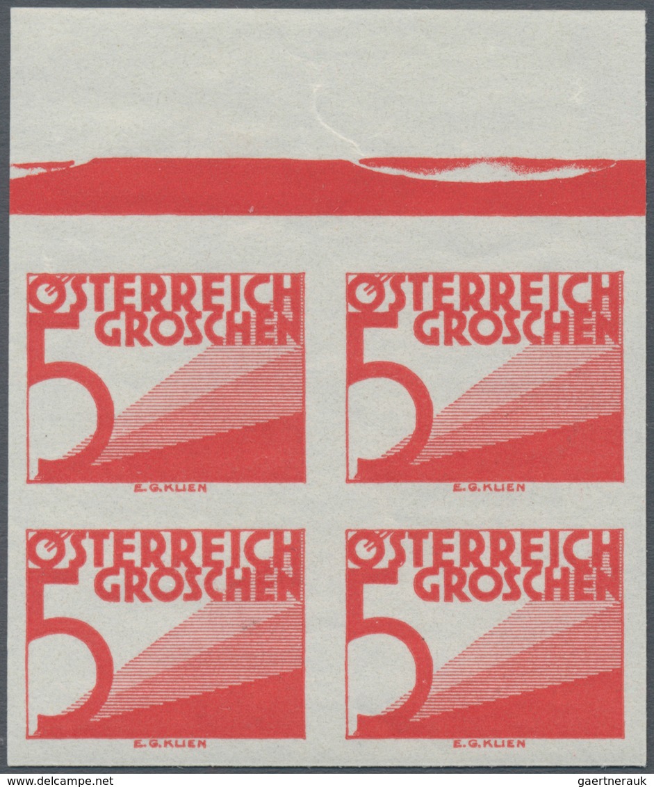 Österreich - Portomarken: 1925/1932, Ziffern 5 Gr., 24 Gr., 1 Sch. Und 2 Sch. Je In Ungezähnten Ober - Postage Due