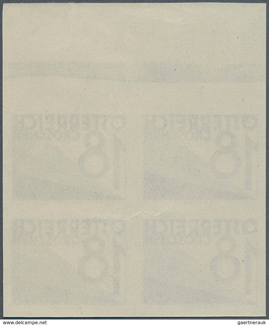 Österreich - Portomarken: 1934, Ziffern 18 Gr. Blau, Ungezähnter Oberrand-4er-Block, Postfrisch, Uns - Postage Due