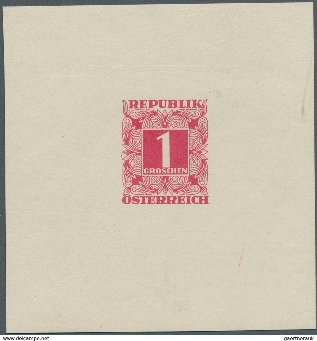 Österreich - Portomarken: 1949, Ziffern 1 Gr. Rot, Einzelabzug Im Kleinbogenformat Auf Gummiertem Pa - Postage Due
