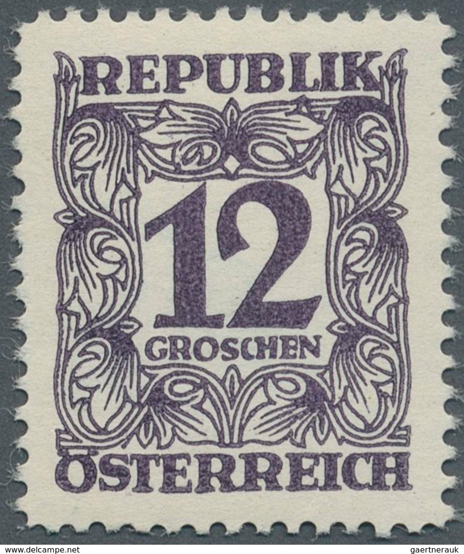Österreich - Portomarken: 1949/1957, Ziffern, 12 Gr. Schwarzviolett, Essay Einer Nicht Realisierten - Portomarken
