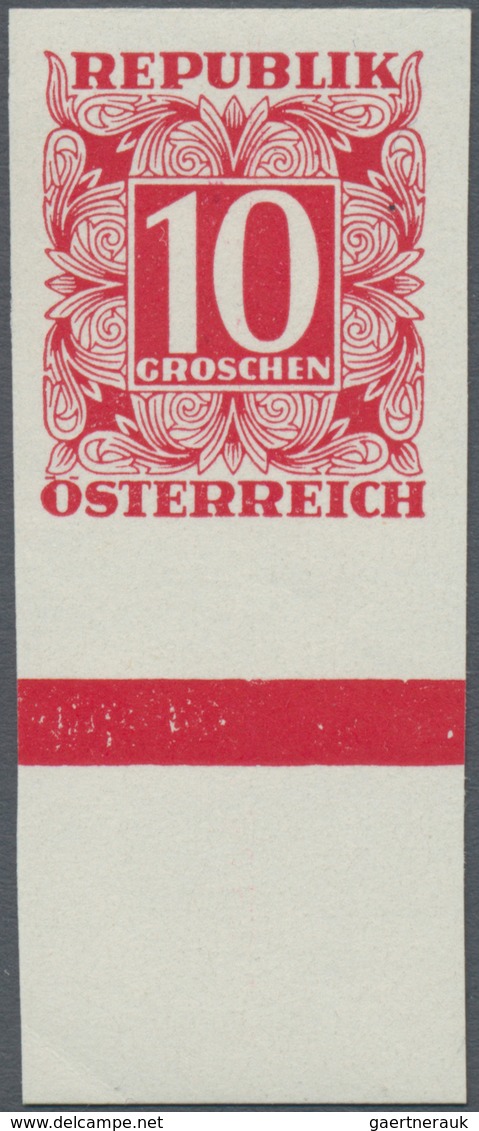 Österreich - Portomarken: 1949/1953, Ziffern 10 Gr. Bis 5 Sch., Elf Werte UNGEZÄHNT, Je Vom Unterran - Portomarken