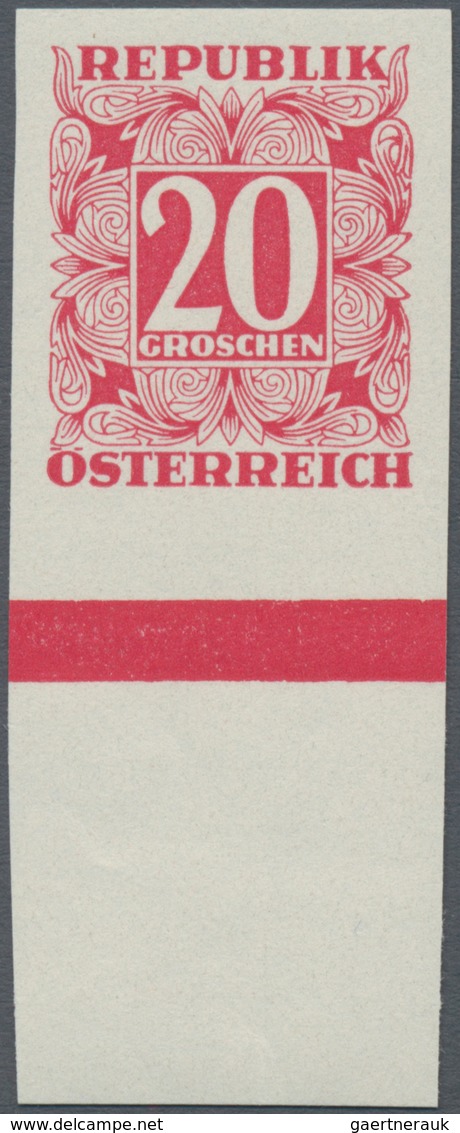 Österreich - Portomarken: 1949/1953, Ziffern 10 Gr. Bis 5 Sch., Elf Werte UNGEZÄHNT, Je Vom Unterran - Portomarken