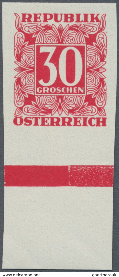 Österreich - Portomarken: 1949/1953, Ziffern 10 Gr. Bis 5 Sch., Elf Werte UNGEZÄHNT, Je Vom Unterran - Portomarken