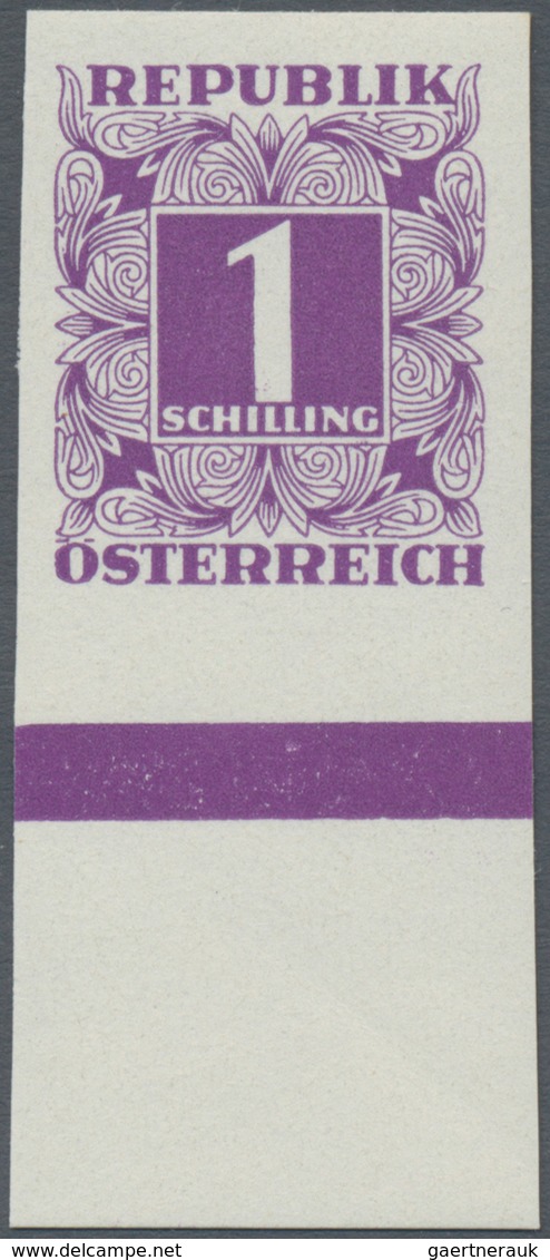 Österreich - Portomarken: 1949/1953, Ziffern 10 Gr. bis 5 Sch., elf Werte UNGEZÄHNT, je vom Unterran