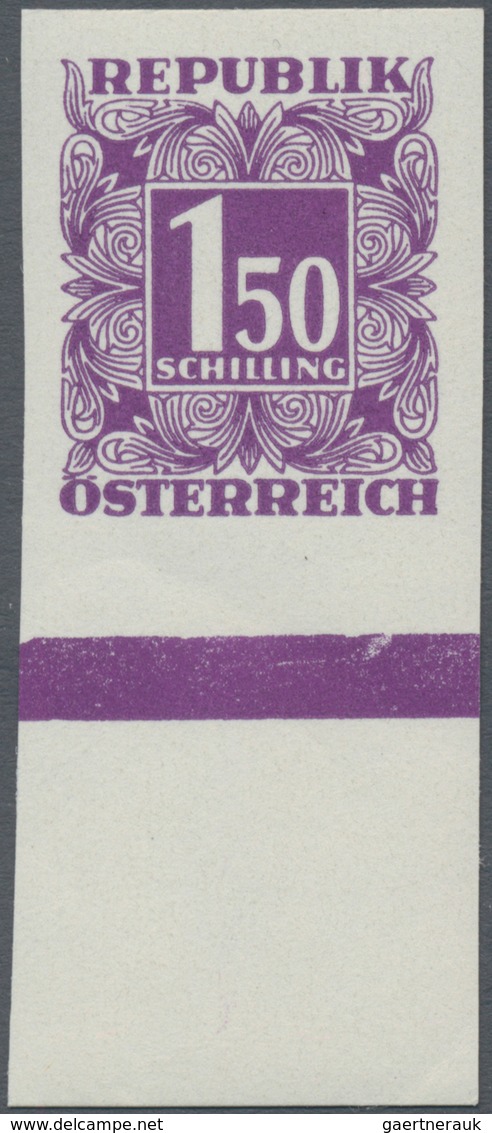 Österreich - Portomarken: 1949/1953, Ziffern 10 Gr. bis 5 Sch., elf Werte UNGEZÄHNT, je vom Unterran