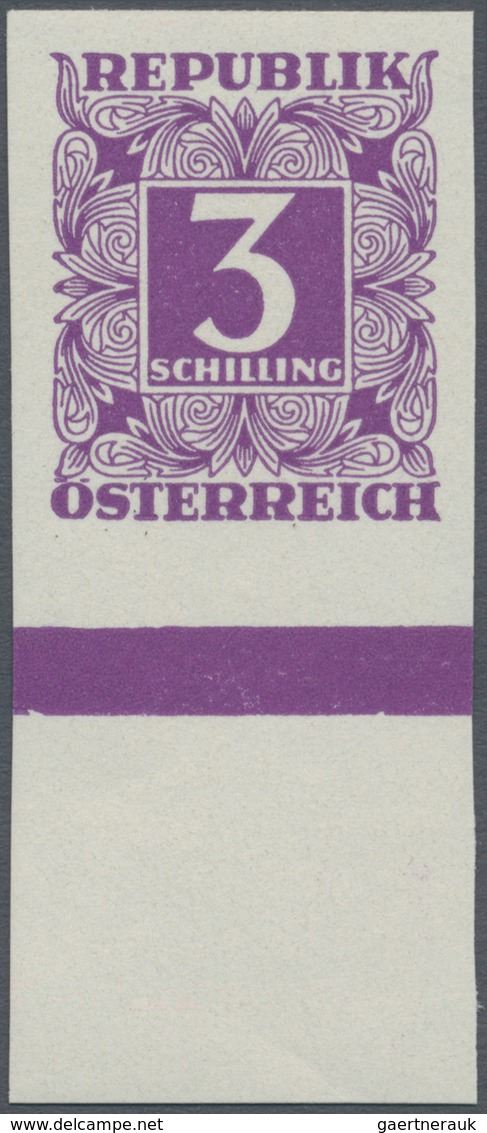 Österreich - Portomarken: 1949/1953, Ziffern 10 Gr. bis 5 Sch., elf Werte UNGEZÄHNT, je vom Unterran