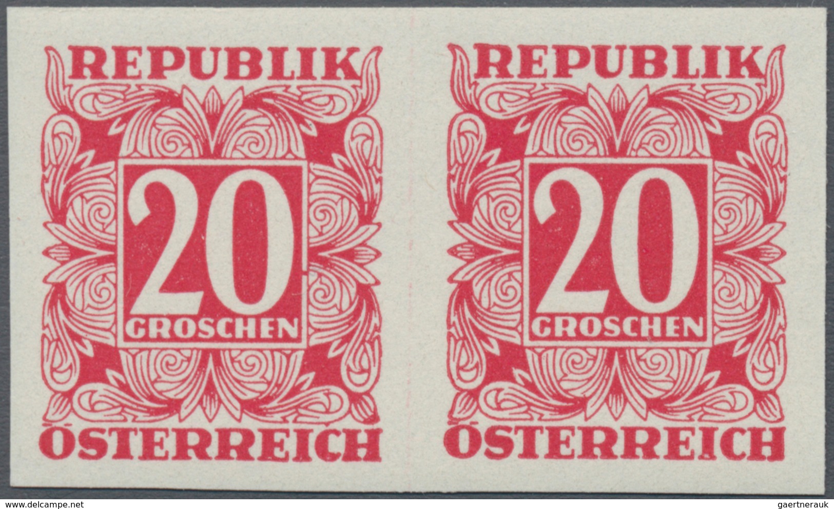 Österreich - Portomarken: 1949/1953, Ziffern 10 Gr. Bis 5 Sch., Elf Werte UNGEZÄHNT In Waagerechten - Portomarken