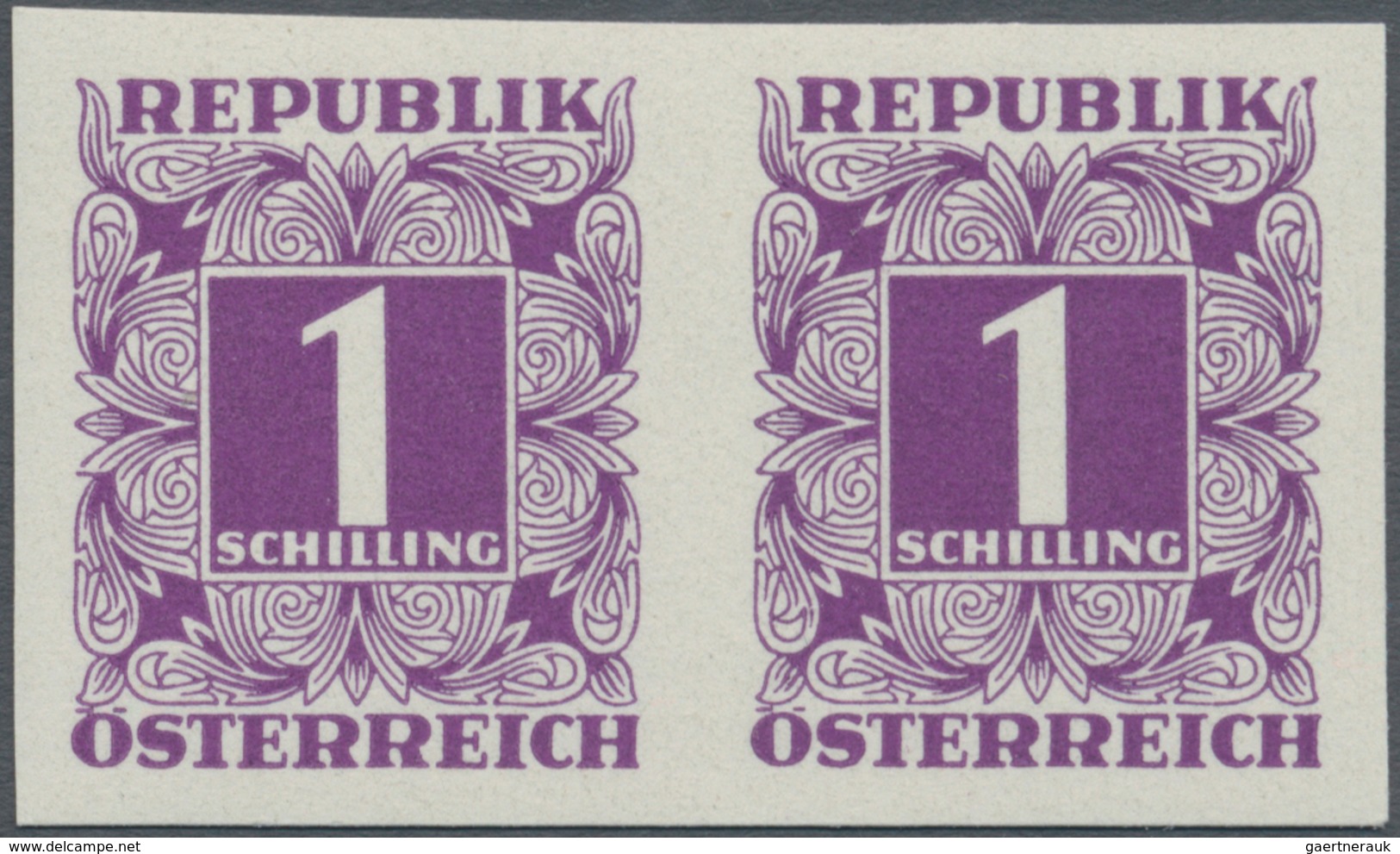 Österreich - Portomarken: 1949/1953, Ziffern 10 Gr. bis 5 Sch., elf Werte UNGEZÄHNT in waagerechten
