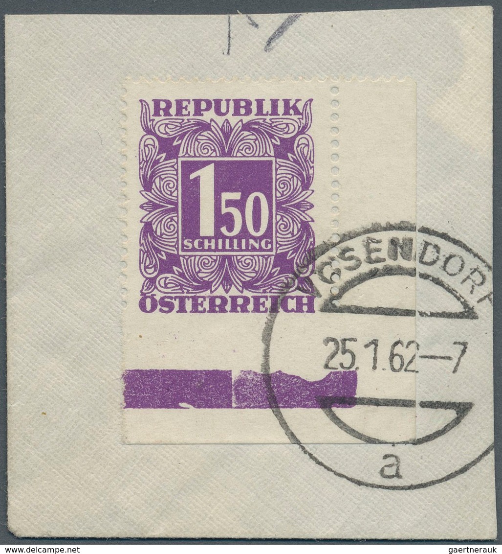 Österreich - Portomarken: 1953, Ziffern 1.50 Sch. Violett Aus Der Rechten Unteren Bogenecke Mit Abar - Portomarken