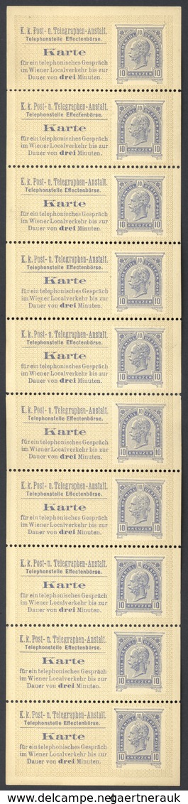 Österreich - Telefonsprechkarten: 1896, Sprechkarte Der Telefonstelle Effektenbörse Für Den Wiener L - Other & Unclassified