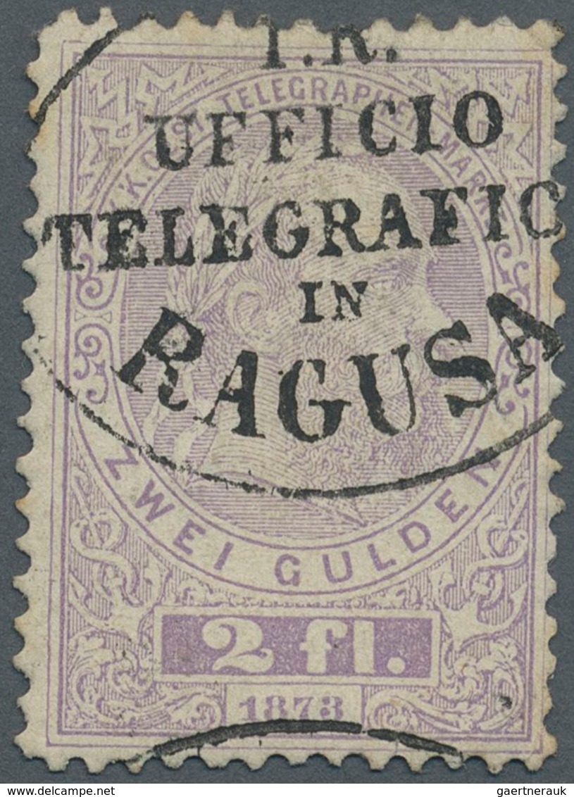 Österreich - Telegrafenmarken: 1873, 2 Fl. Violett Klar Gestempelt "RAGUSA", Kleinere, Unauffällige - Telegraph