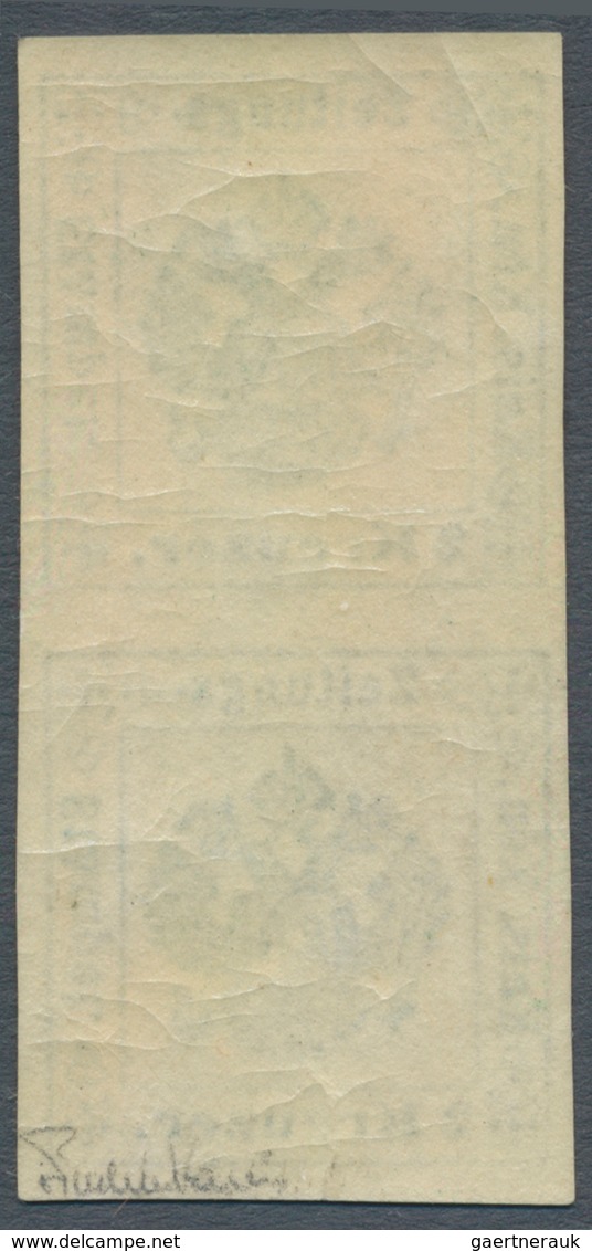 Österreich - Zeitungsstempelmarken: 1853, 2 Kreuzer Tiefgrün, Type I B, Senkrechtes Paar, Allseits B - Zeitungsmarken