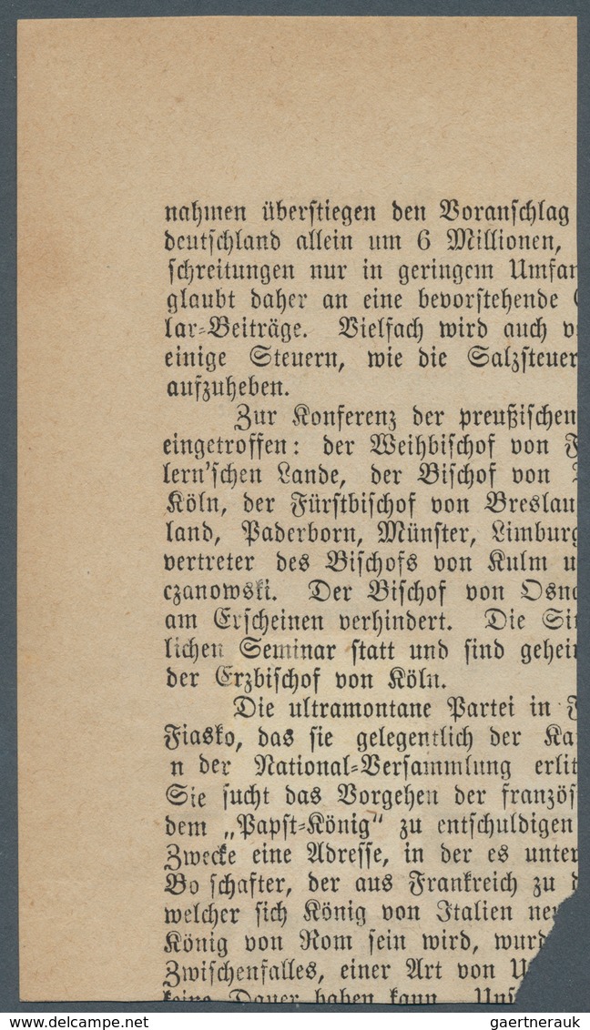 Österreich - Zeitungsstempelmarken: 1858/1859, 1 Kreuzer Blau, Type II A, Linkes Randstück (13 Mm) M - Newspapers