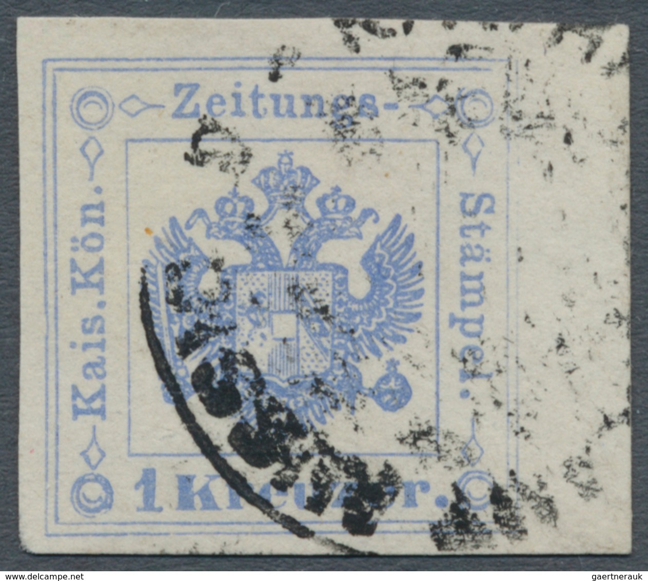 Österreich - Zeitungsstempelmarken: 1877, 1 Kreuzer Ultramarin, Type I, Rechtes Randstück (5 Mm), Un - Newspapers