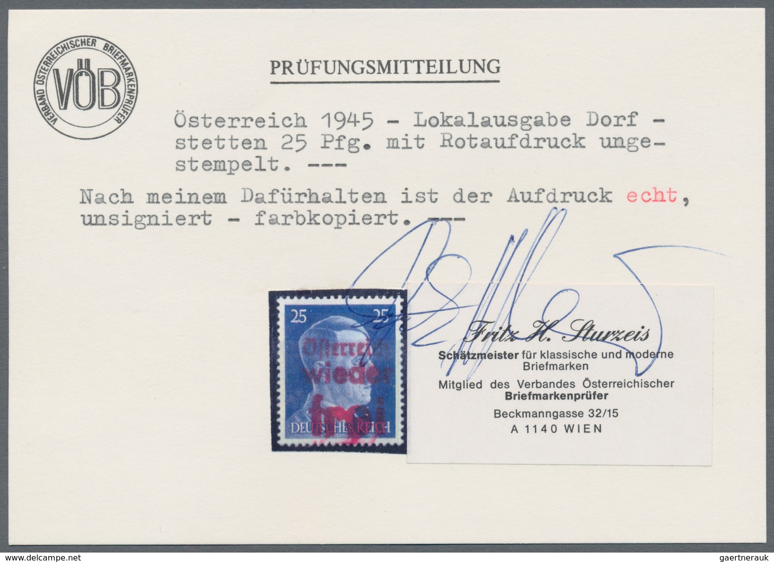 Österreich - Lokalausgaben 1945 - Dorfstetten: 1945, Sammlung von acht Sondermarken sowie 43 Werten