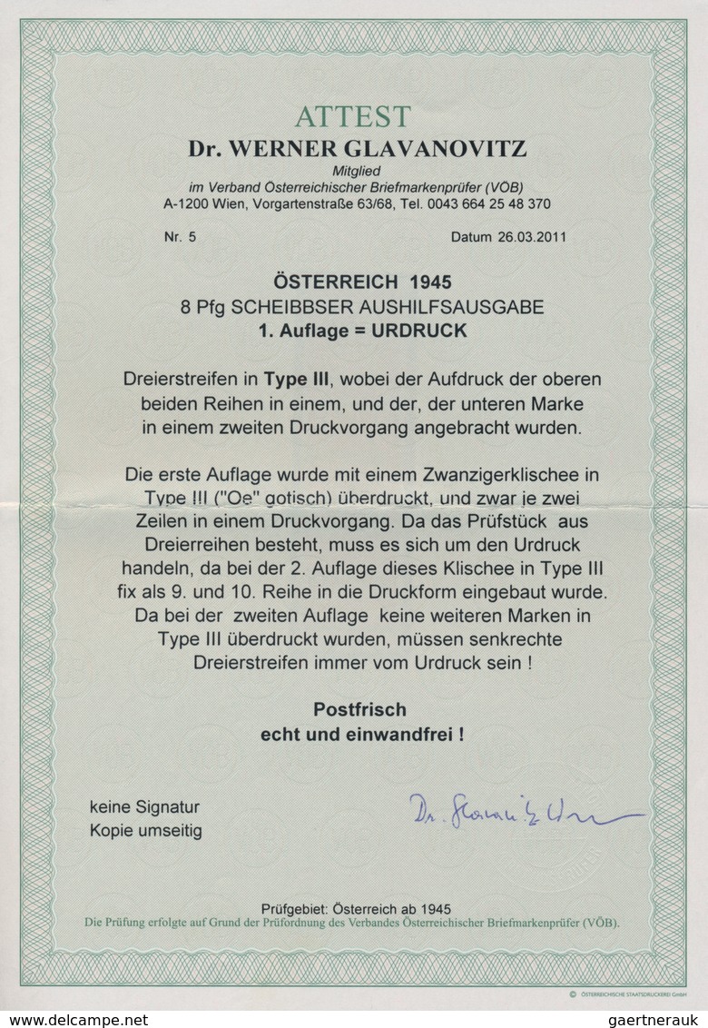 Österreich - Lokalausgaben 1945 - Scheibbs: 1945, Scheibbser Aushilfsausgabe: 8 Pf Orangerot, 1.Aufl - Other & Unclassified