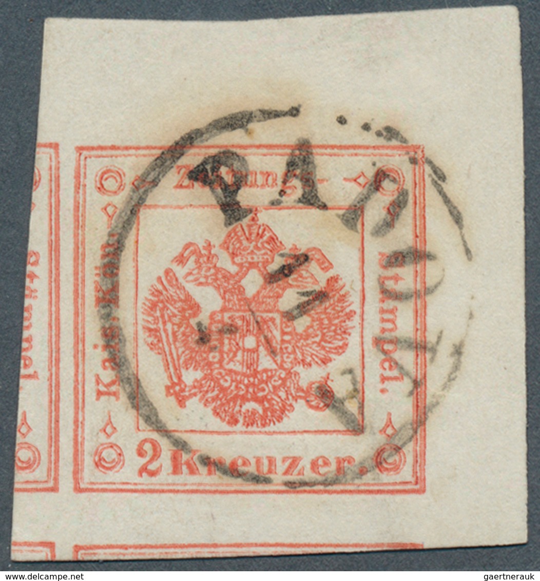 Österreich - Lombardei Und Venetien - Zeitungsstempelmarken: 1859, 2 Kreuzer Zinnoberrot, Type II, R - Lombardo-Venetien