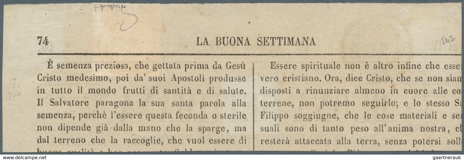 Österreich - Lombardei Und Venetien - Zeitungsstempelmarken: 1858, 4 Kreuzer Rot, Type I, Allseits B - Lombardo-Venetien