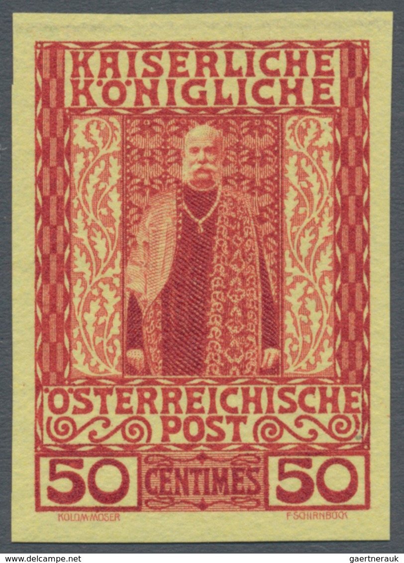 Österreichische Post Auf Kreta: 1908, Regierungs-Jubiläum 5 C Bis 1 Franc UNGEZÄHNTE ANDRUCKE Komple - Levante-Marken