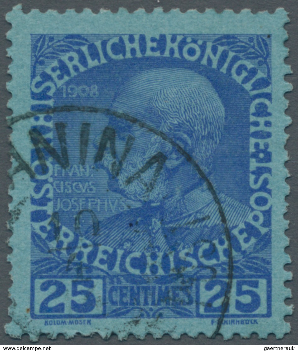Österreichische Post Auf Kreta: 1914, Regierung-Jubiläum 20 C Ultramarin Auf Blauem Glanzlosem, Durc - Eastern Austria