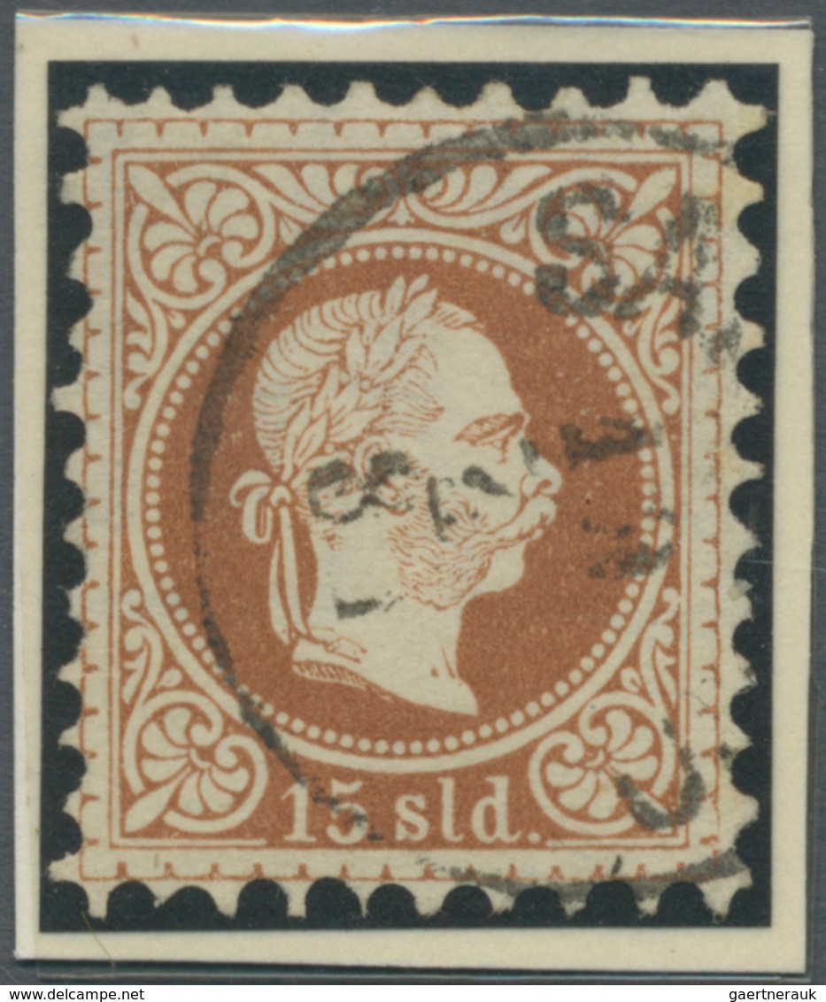 Österreichische Post In Der Levante: 1876, Franz Joseph Im Medaillon 15 Soldi, Feiner Druck, Sauber - Eastern Austria