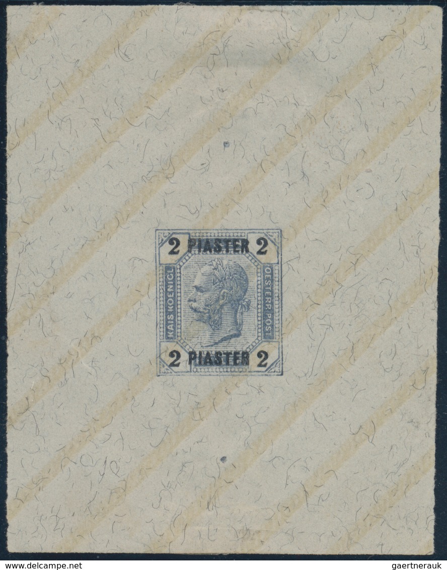 Österreichische Post in der Levante: 1901/03, Acht Einzel-Probedrucke der 5 Heller bis 50 Heller Mar