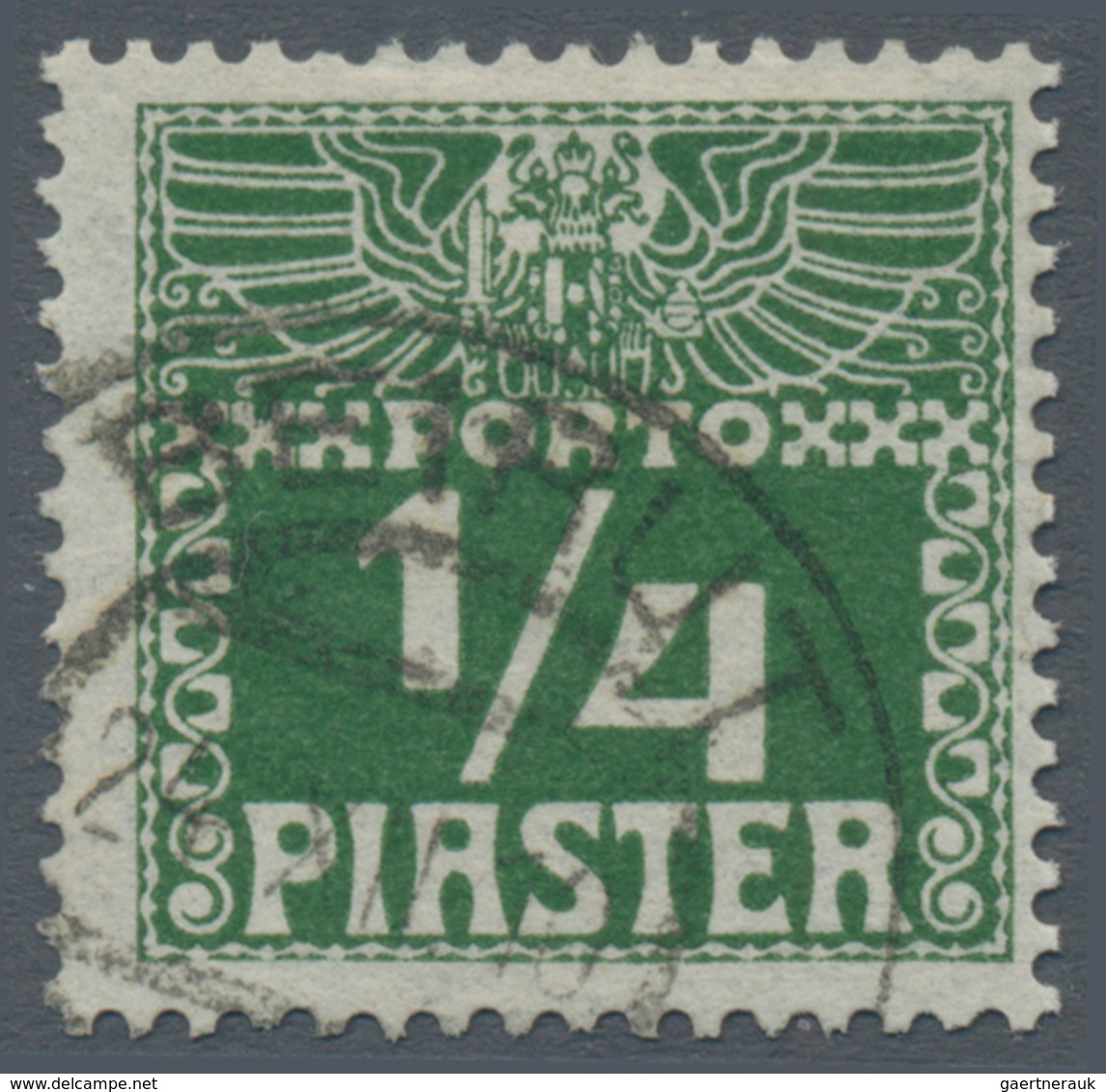 Österreichische Post In Der Levante - Portomarken: 1908, ¼ Piaster Bis 30 Piaster In B-Farbe Dunkelg - Levante-Marken
