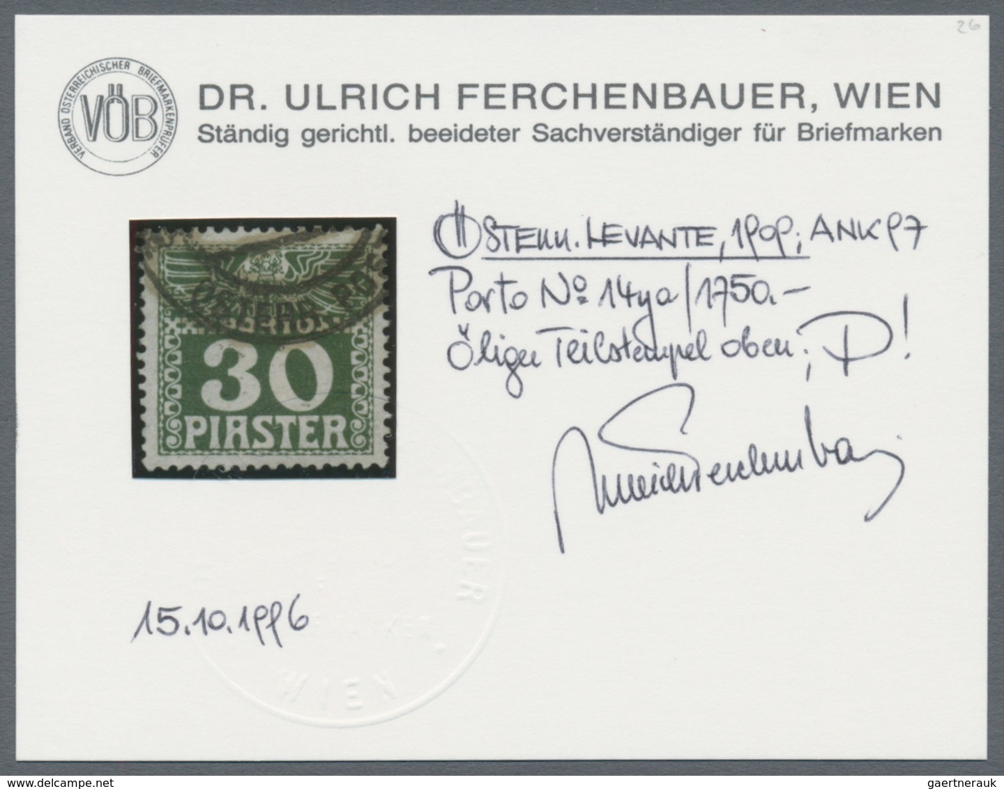 Österreichische Post In Der Levante - Portomarken: 1908, ¼ Piaster Bis 30 Piaster In B-Farbe Dunkelg - Eastern Austria