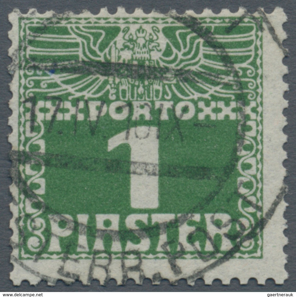 Österreichische Post in der Levante - Portomarken: 1908, ¼ Piaster bis 30 Piaster in b-Farbe dunkelg