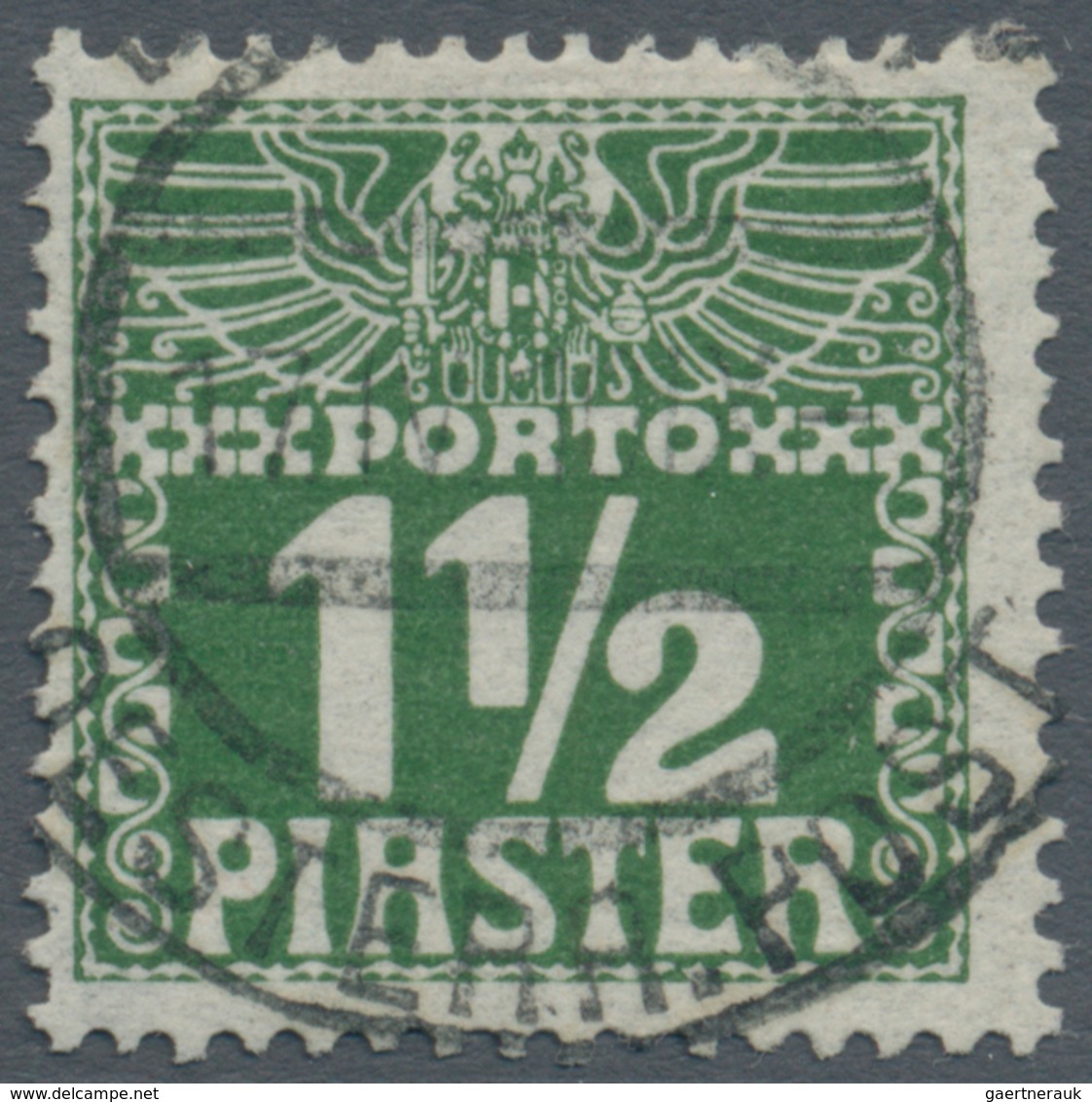 Österreichische Post in der Levante - Portomarken: 1908, ¼ Piaster bis 30 Piaster in b-Farbe dunkelg