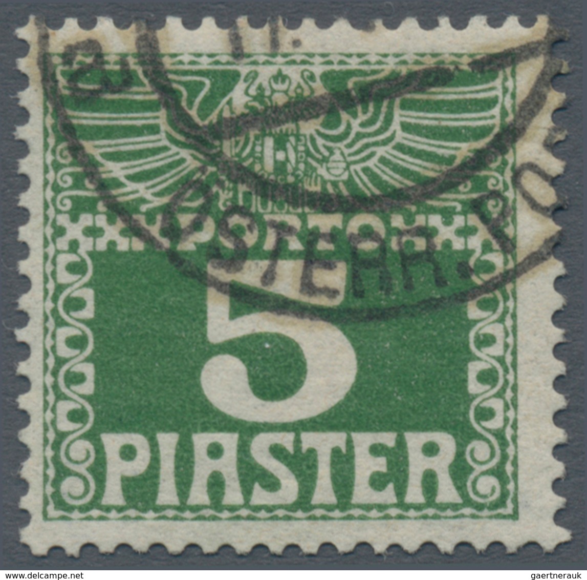 Österreichische Post in der Levante - Portomarken: 1908, ¼ Piaster bis 30 Piaster in b-Farbe dunkelg