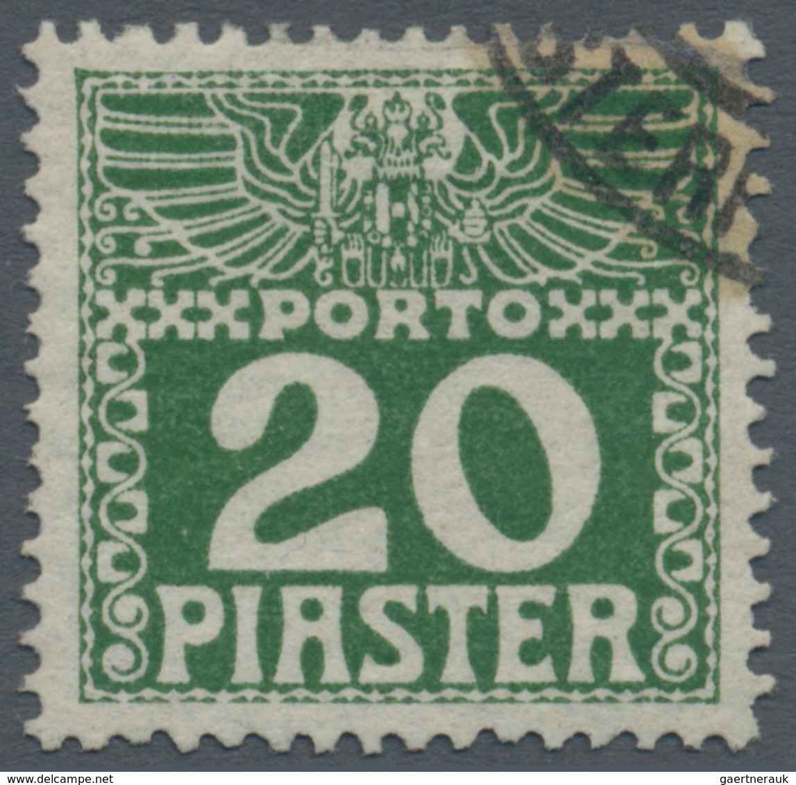 Österreichische Post in der Levante - Portomarken: 1908, ¼ Piaster bis 30 Piaster in b-Farbe dunkelg