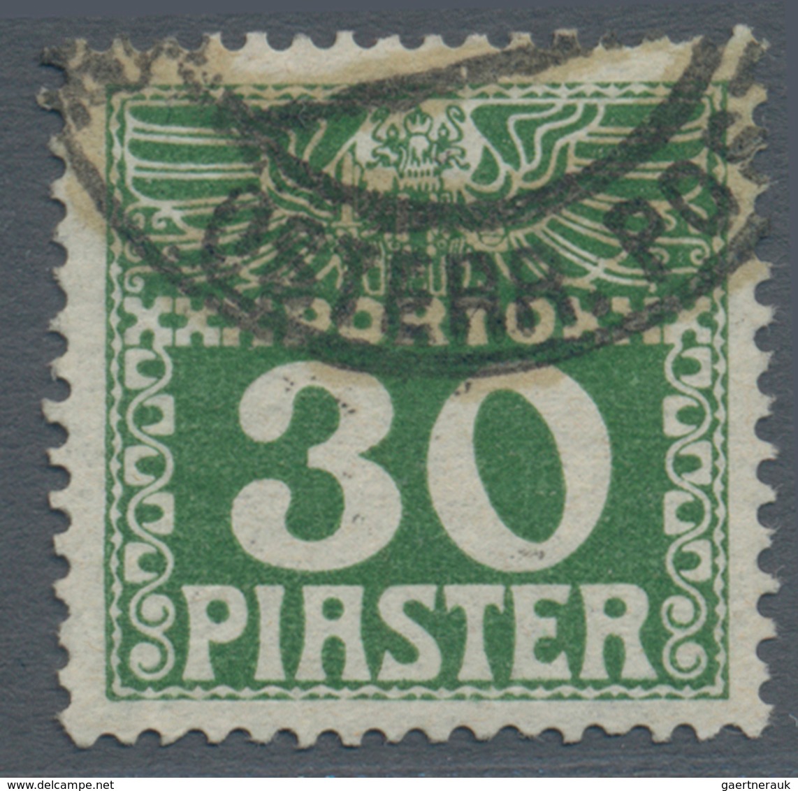 Österreichische Post in der Levante - Portomarken: 1908, ¼ Piaster bis 30 Piaster in b-Farbe dunkelg