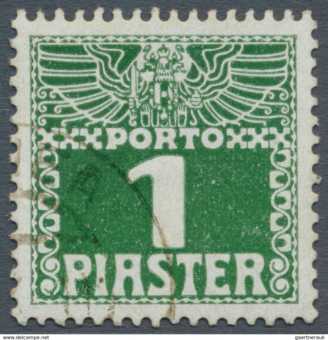 Österreichische Post In Der Levante - Portomarken: 1908, ¼ Piaster Bis 30 Piaster In B-Farbe Dunkelg - Levante-Marken