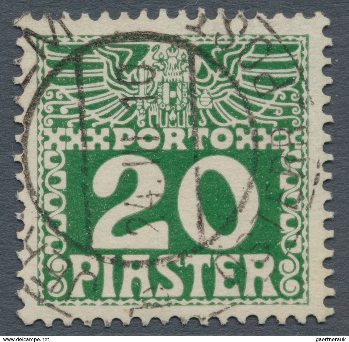 Österreichische Post in der Levante - Portomarken: 1908, ¼ Piaster bis 30 Piaster in b-Farbe dunkelg