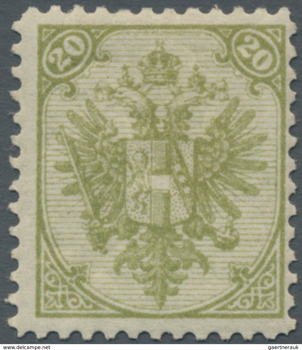 Bosnien Und Herzegowina (Österreich 1879/1918): 1879, Doppeladler 20 Kreuzer Gelbgrün In Steindruck - Bosnien-Herzegowina