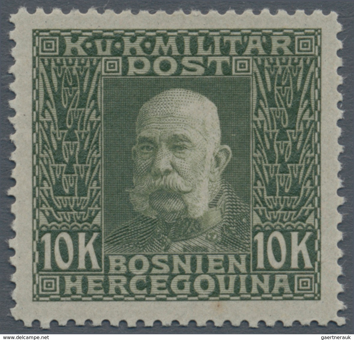 Bosnien Und Herzegowina (Österreich 1879/1918): 1912, Freimarke 10 K. "Franz Joseph", Fünf Verschied - Bosnien-Herzegowina