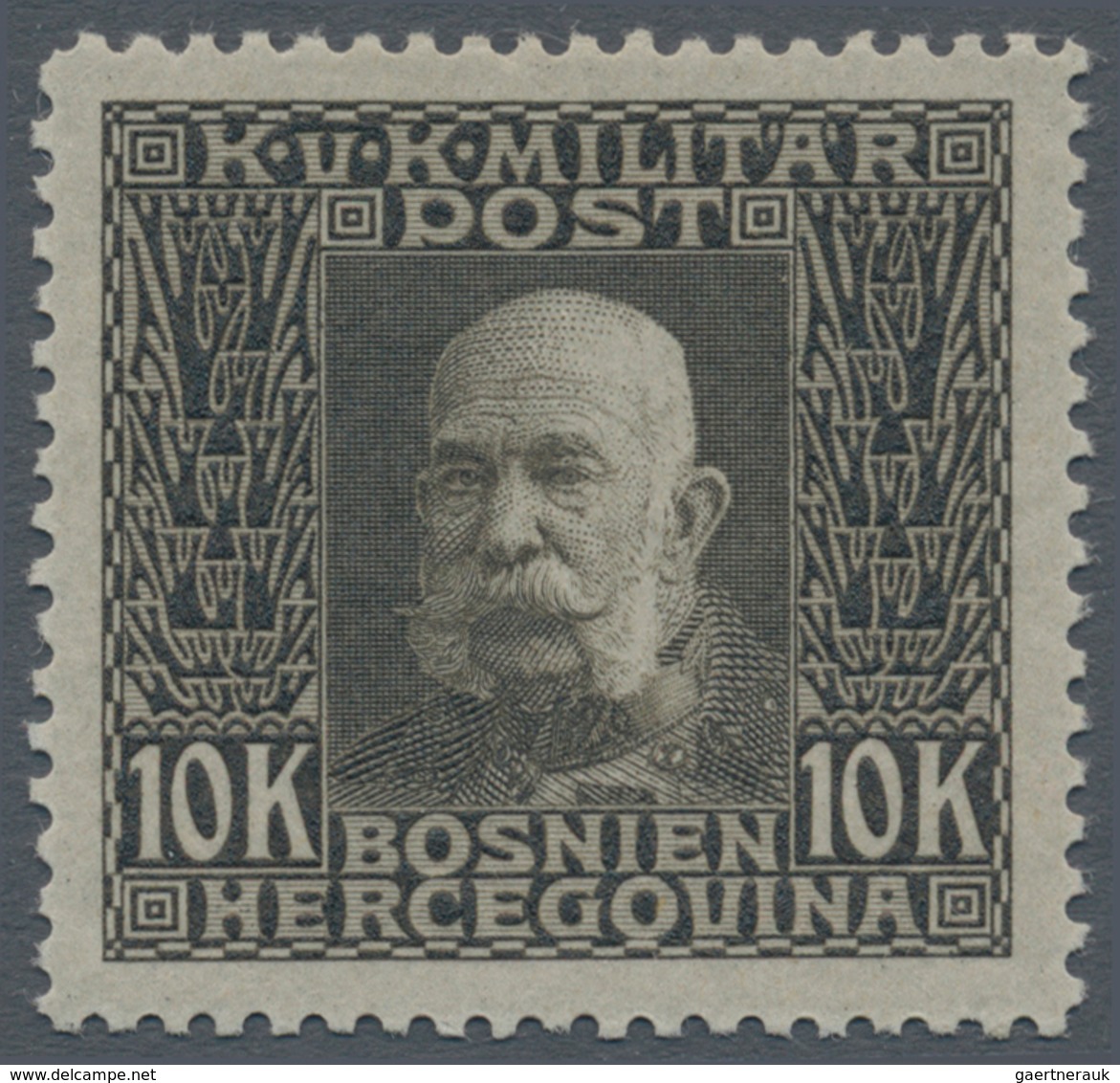 Bosnien Und Herzegowina (Österreich 1879/1918): 1912, Freimarke 10 K. "Franz Joseph", Fünf Verschied - Bosnia And Herzegovina