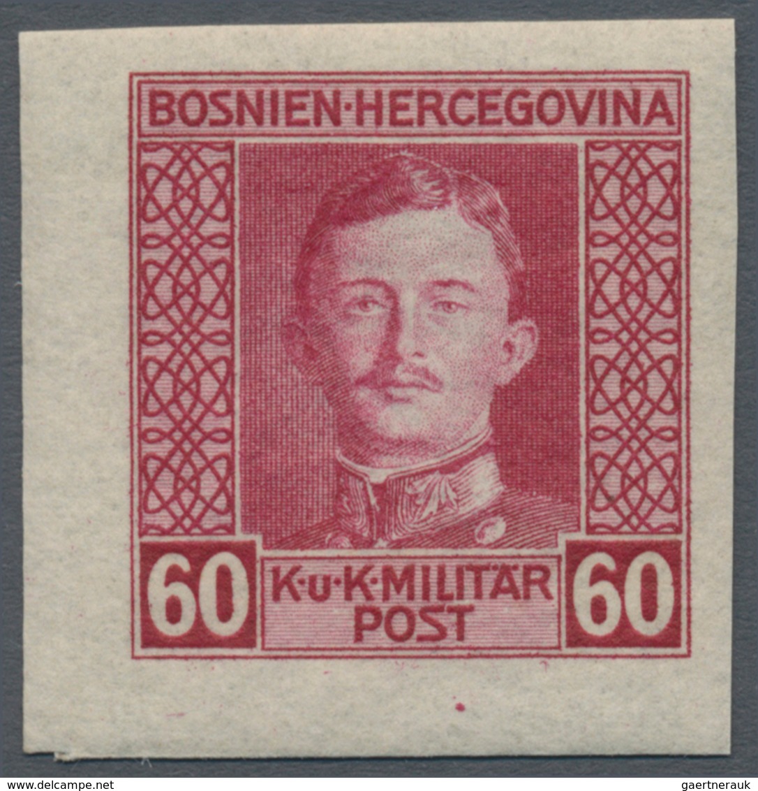 Bosnien Und Herzegowina (Österreich 1879/1918): 1917, Freimarken Kaiser Karl 3 H Bis 10 Kr. UNGEZÄHN - Bosnia And Herzegovina