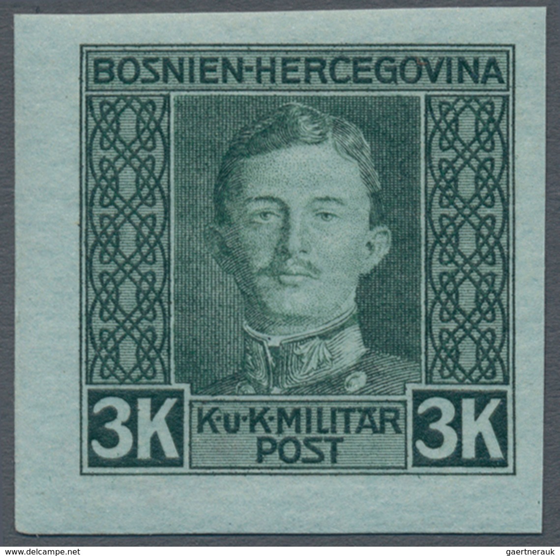 Bosnien und Herzegowina (Österreich 1879/1918): 1917, Freimarken Kaiser Karl 3 H bis 10 Kr. UNGEZÄHN