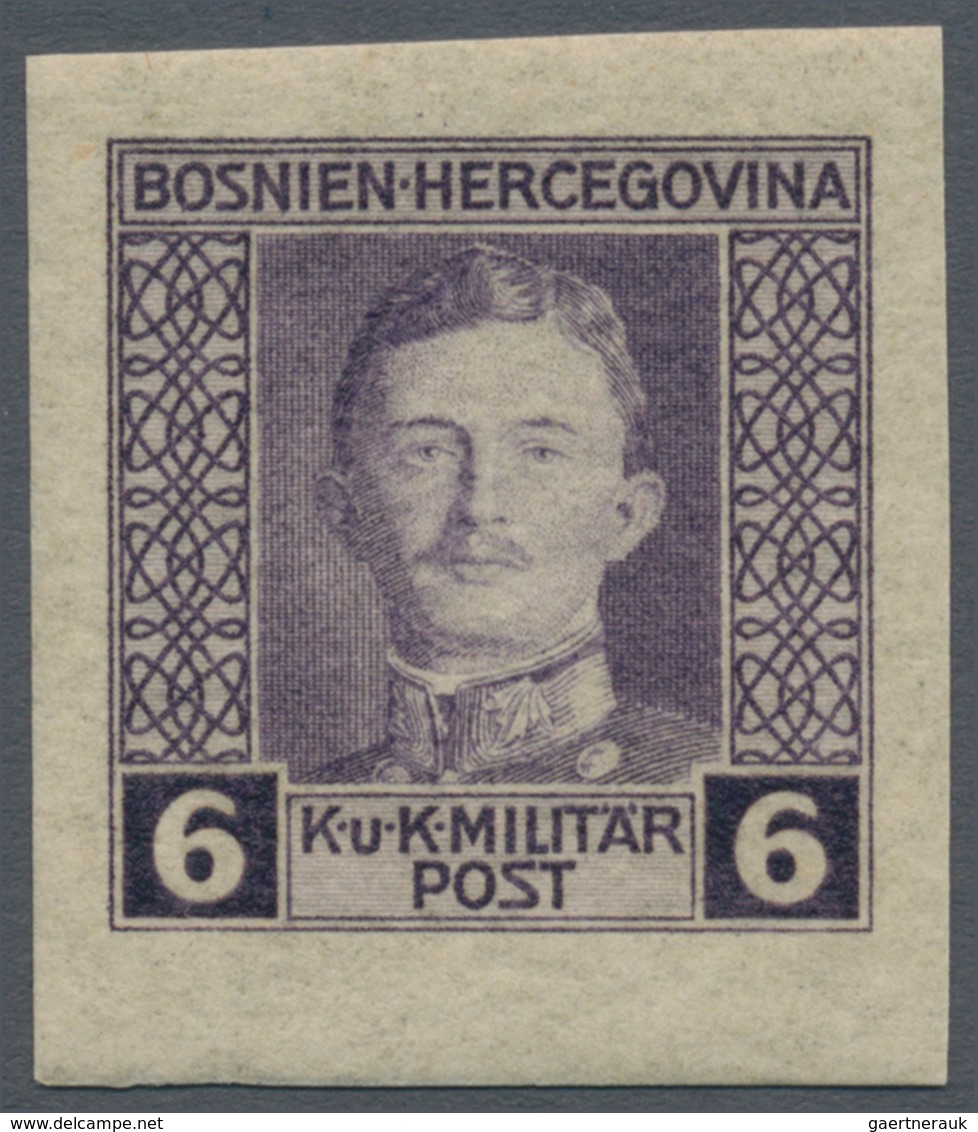 Bosnien und Herzegowina (Österreich 1879/1918): 1917, Freimarken Kaiser Karl 3 H bis 10 Kr. UNGEZÄHN