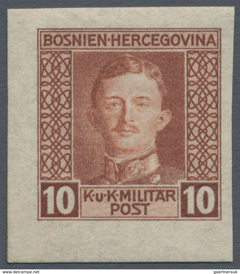 Bosnien und Herzegowina (Österreich 1879/1918): 1917, Freimarken Kaiser Karl 3 H bis 10 Kr. UNGEZÄHN